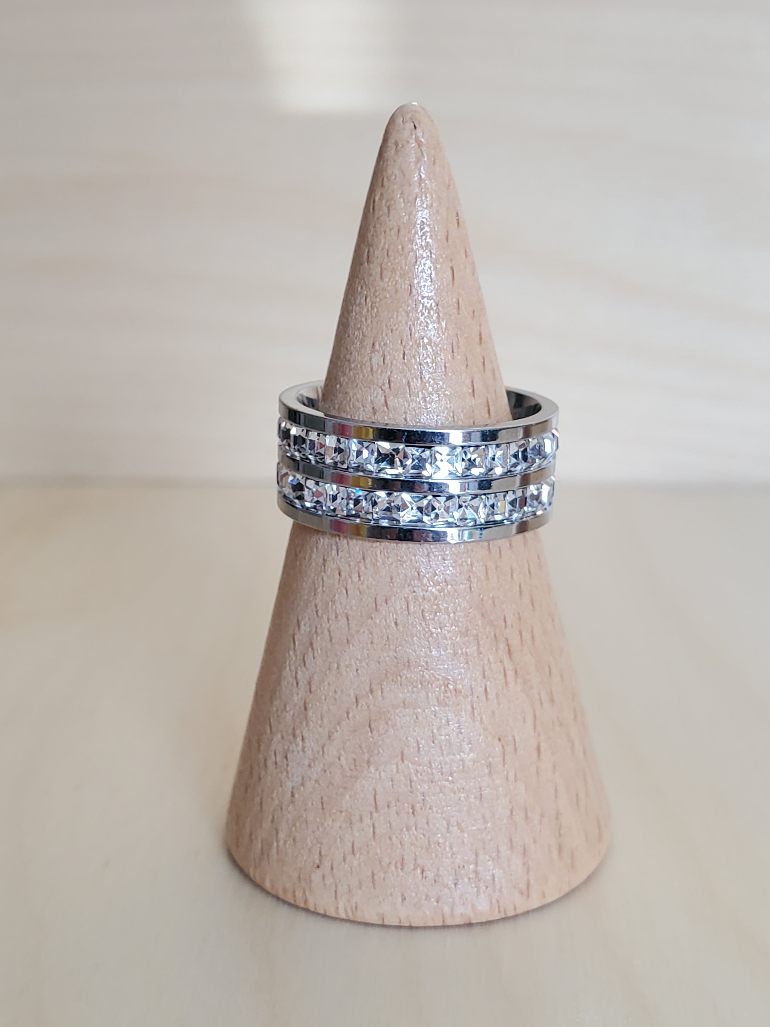 Double Bar Crystal Ring