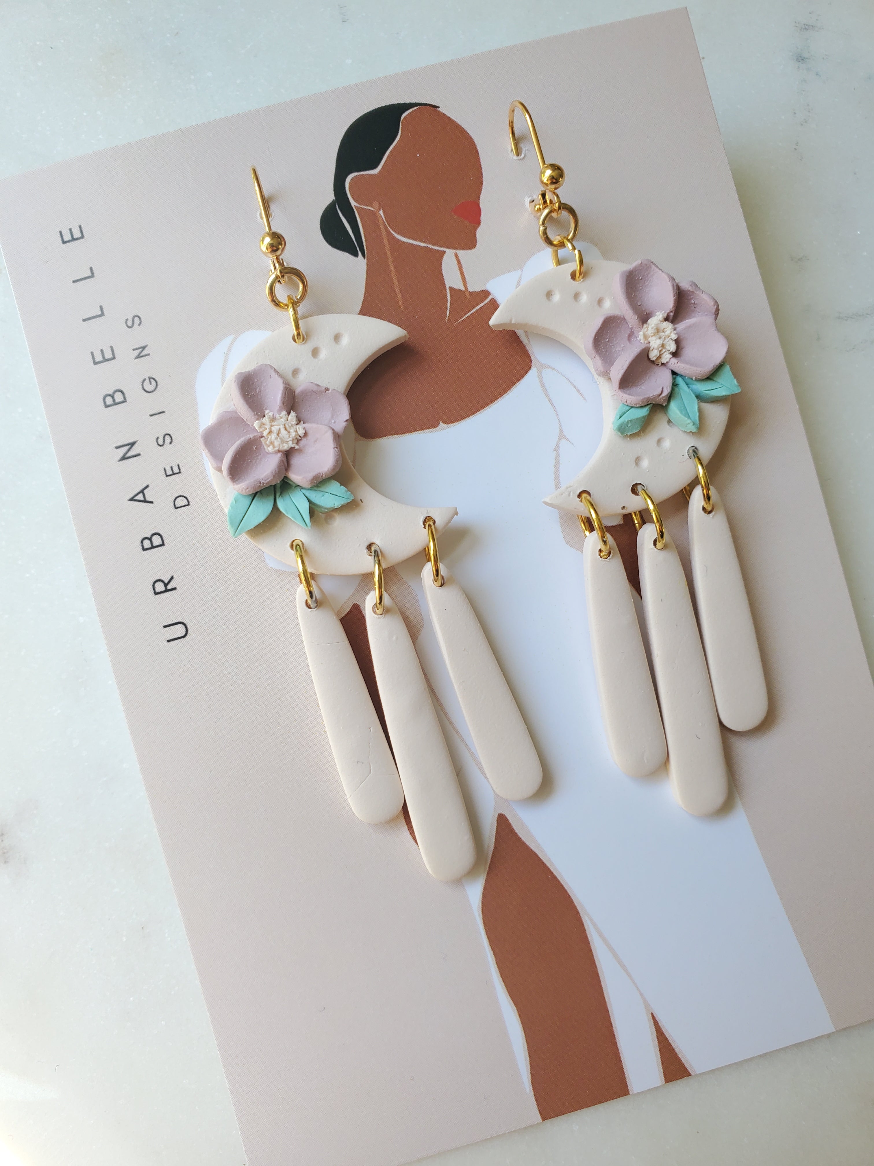 MAISIE Floral Moon Statement Earrings