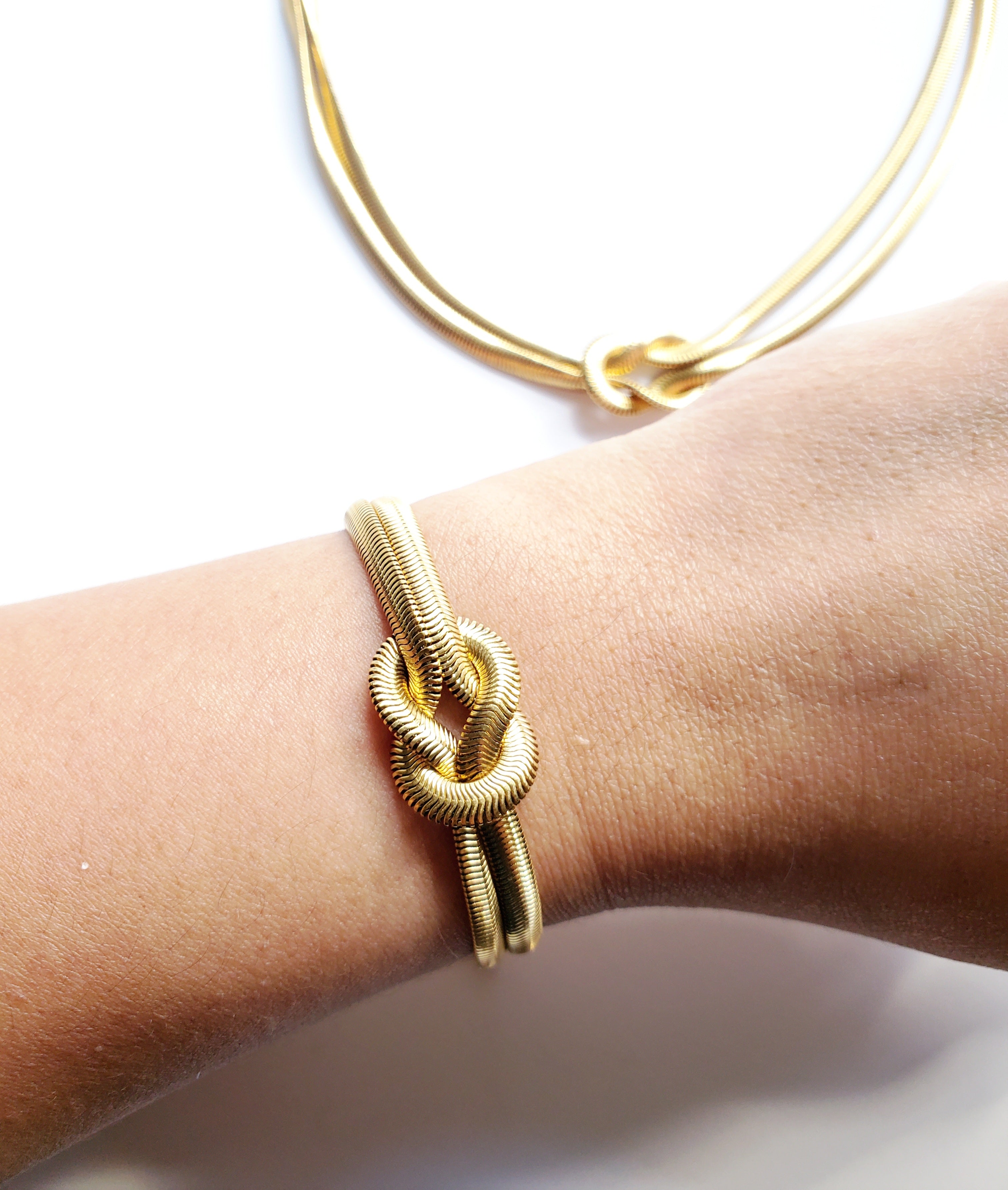 Herringbone Knotted Bracelet- Gold/Silver