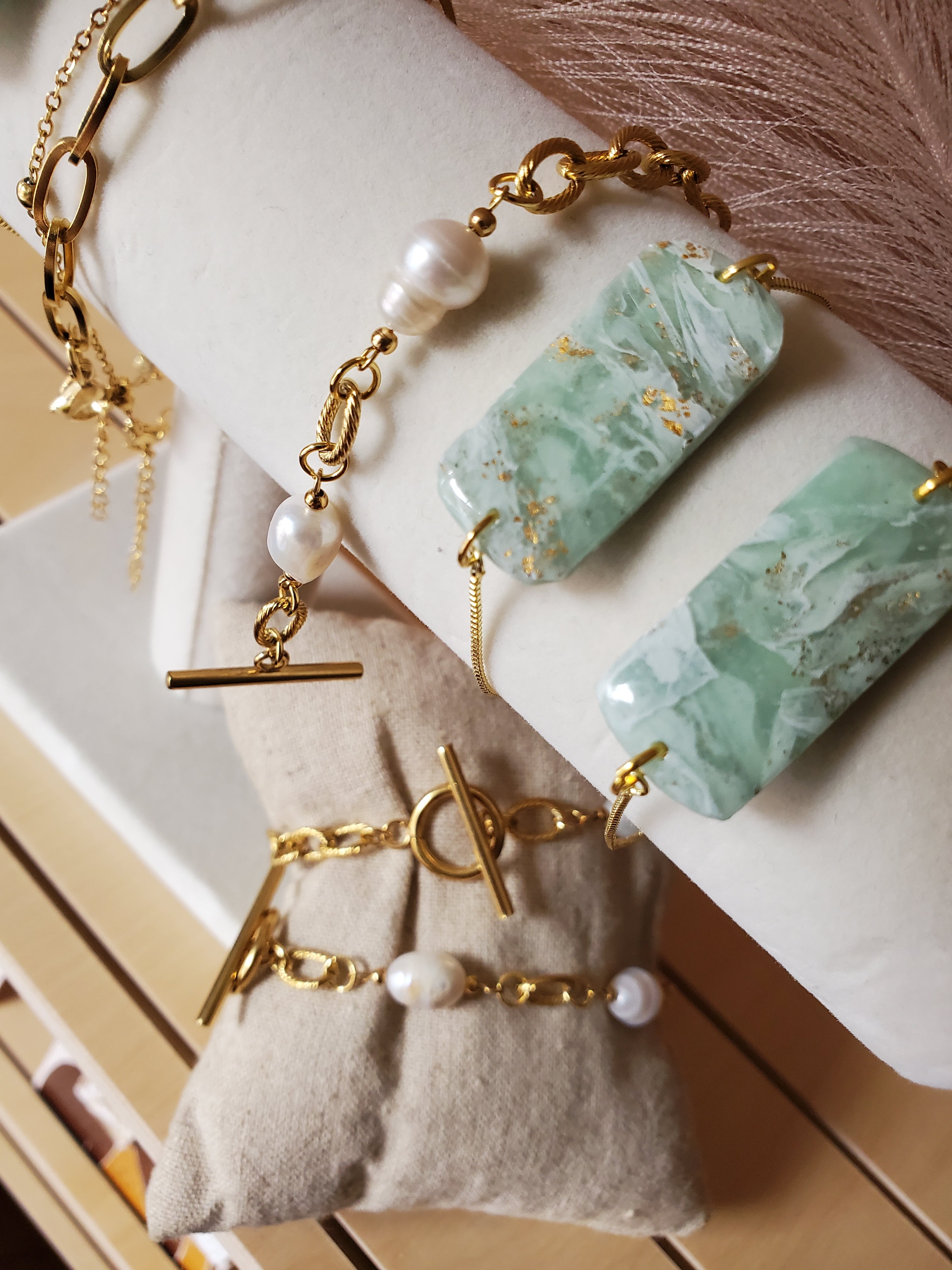 Jade Inspired Clay Bracelet