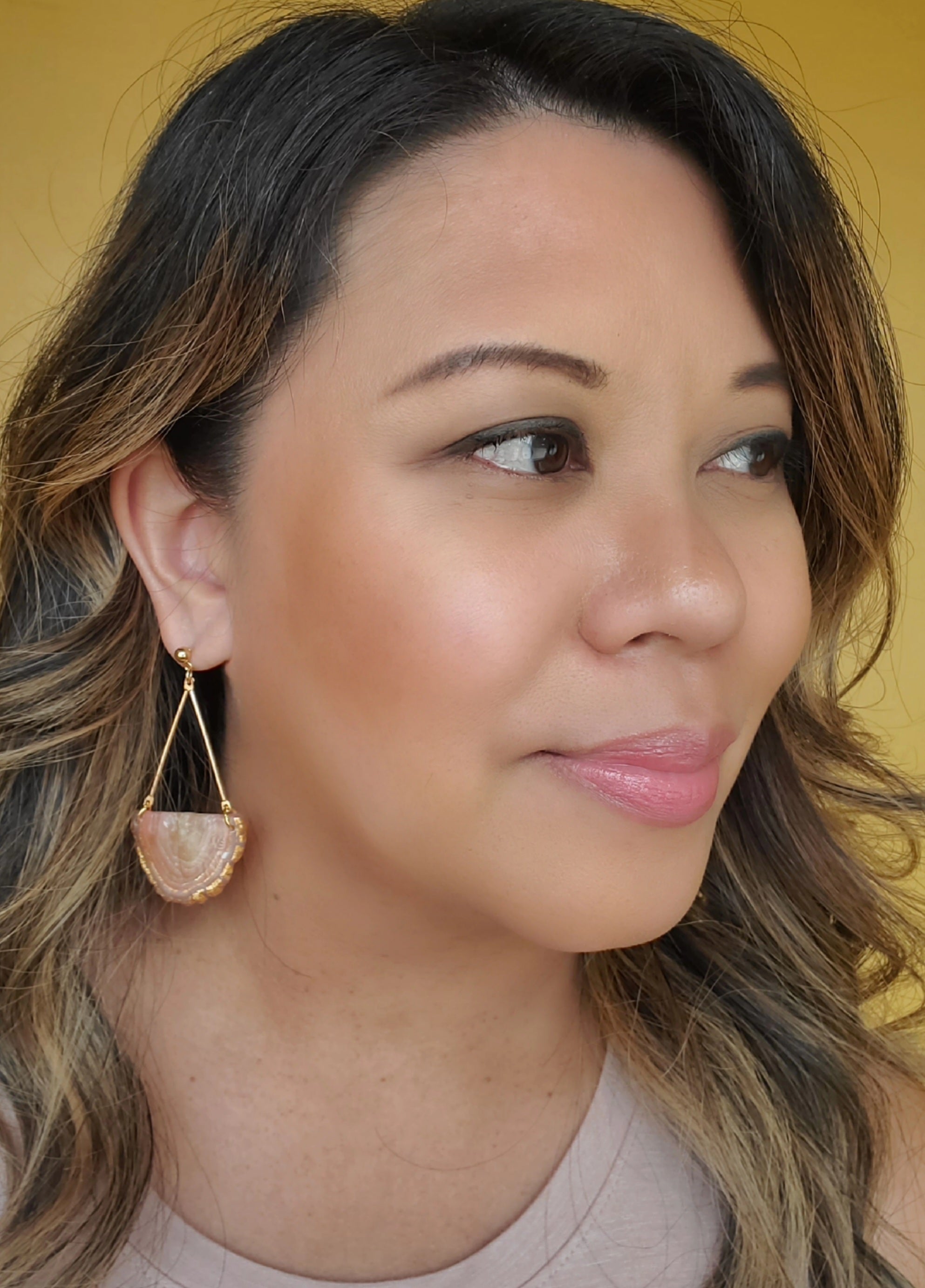 Blush Agate Inspired Chandelier Statement Earrings (4 styles)