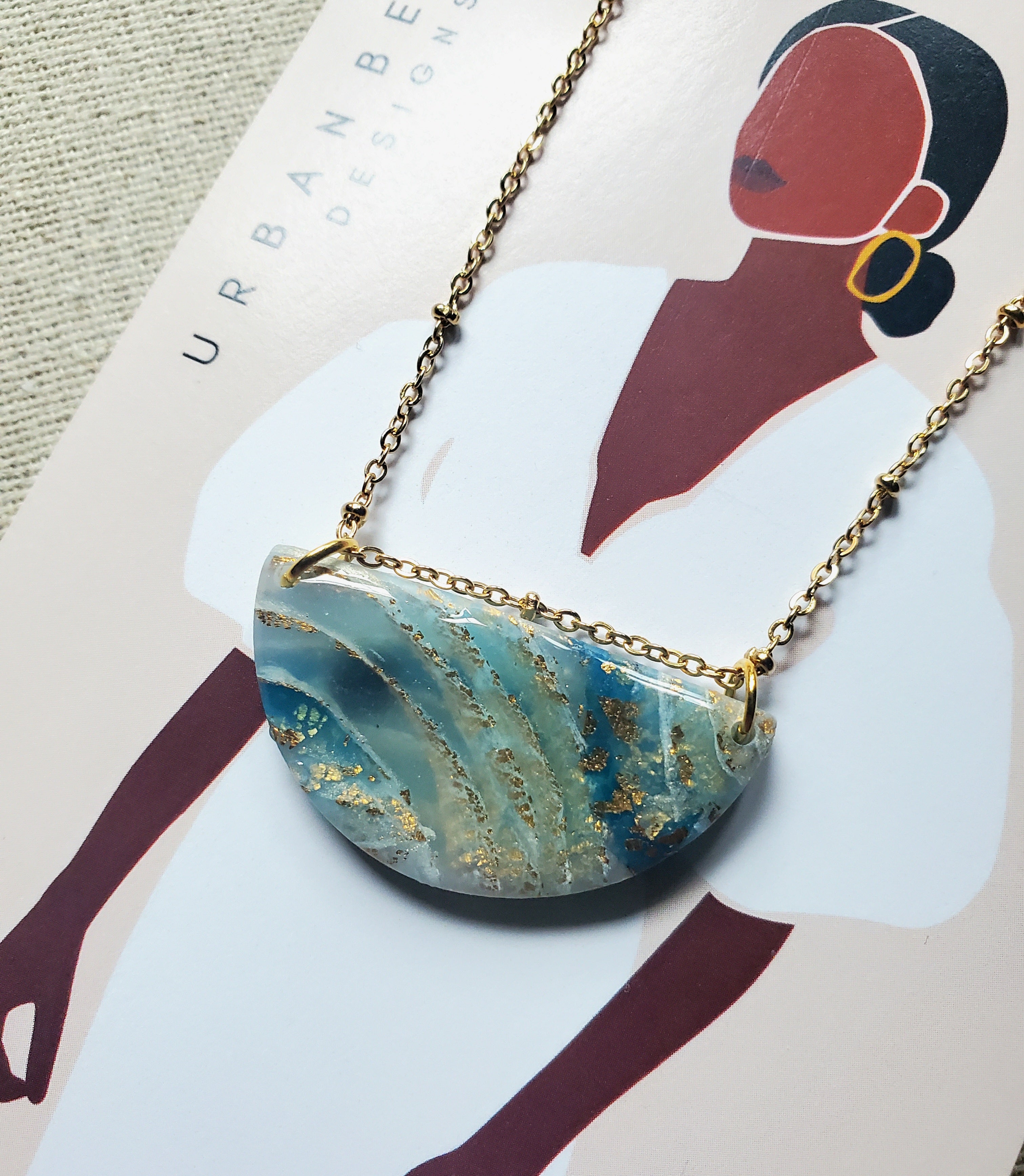 Agate Inspired Pendant Necklace