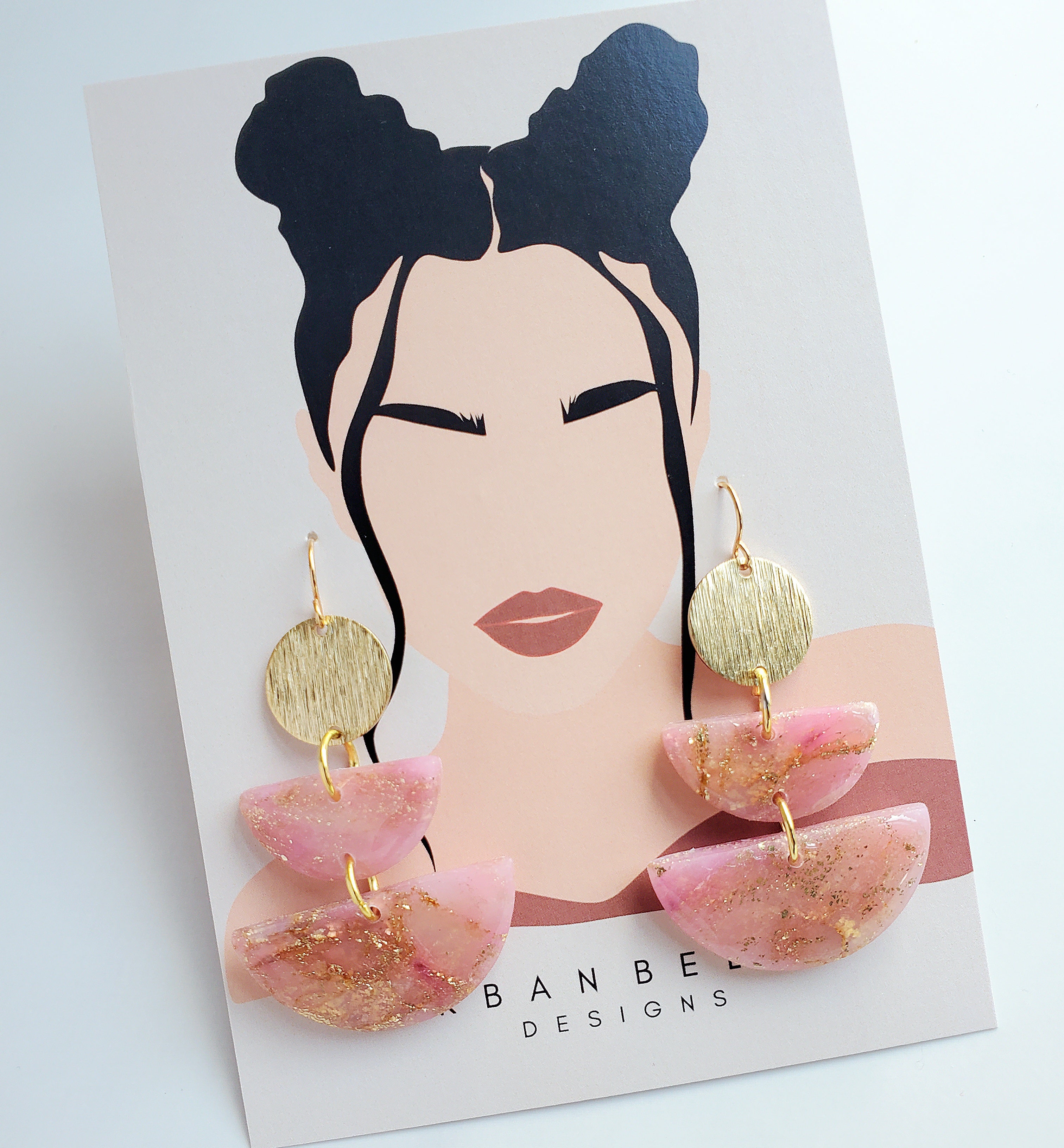 GENIE Statement Earrings - Strawberry/Gold