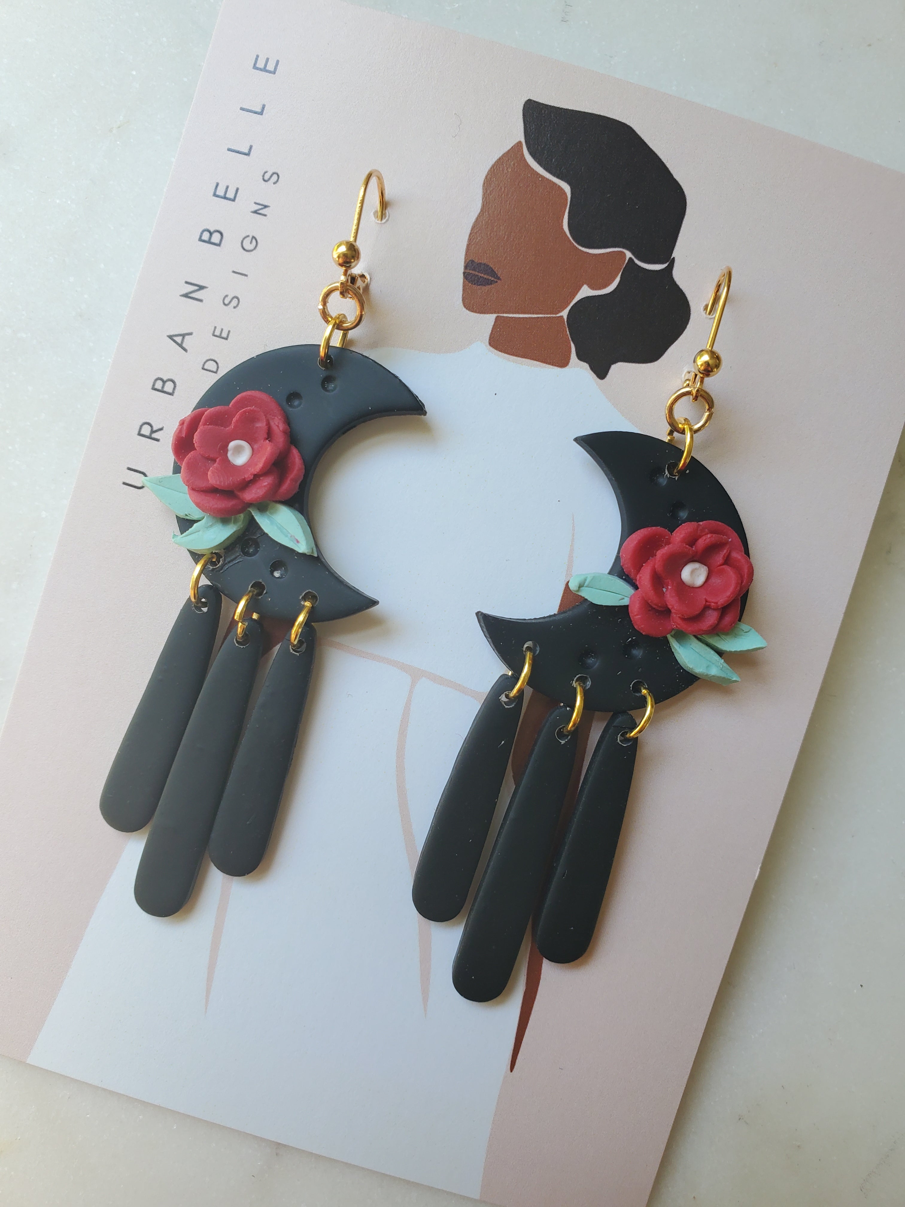 MAISIE Floral Moon Statement Earrings