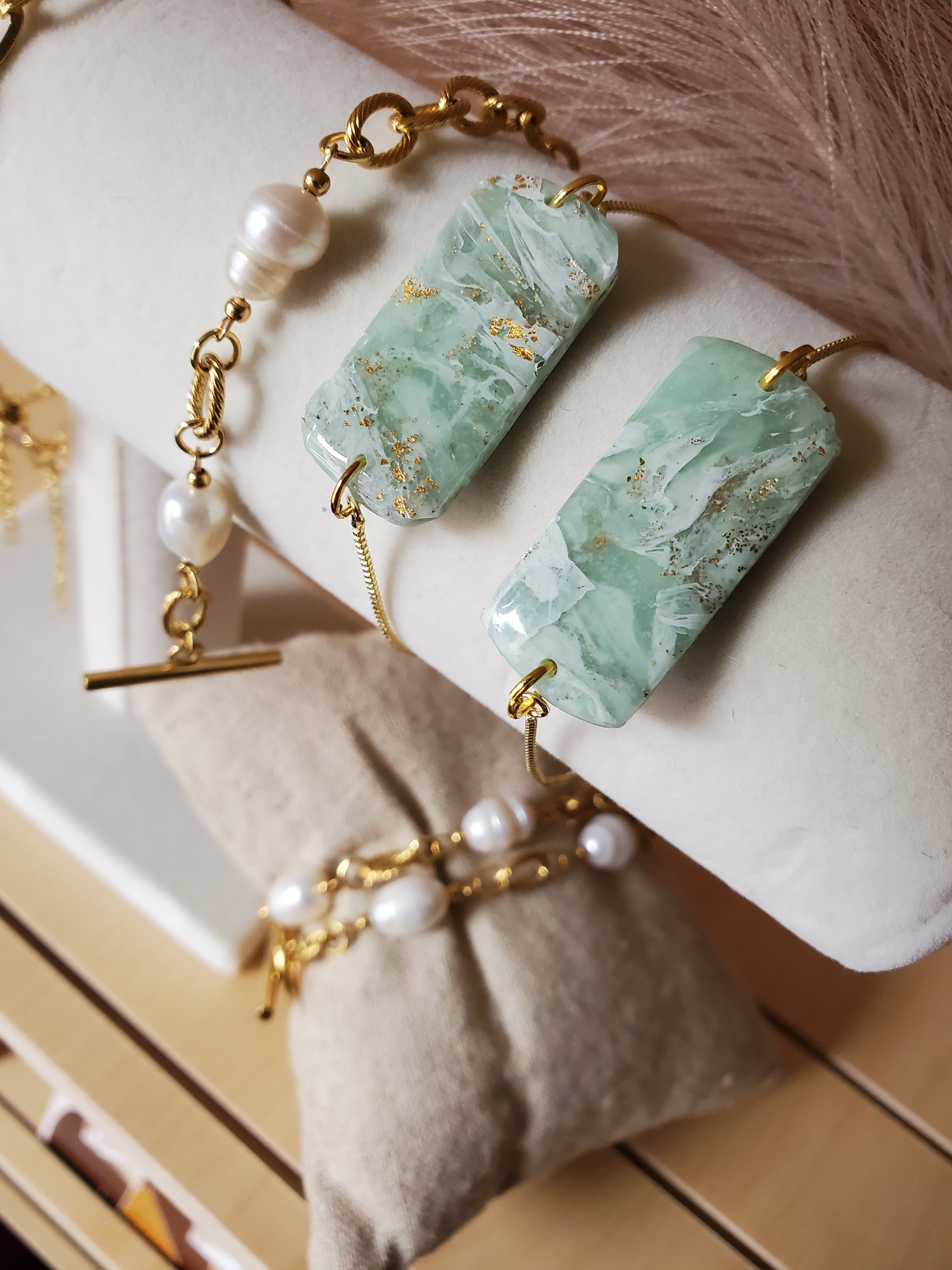 Jade Inspired Clay Bracelet