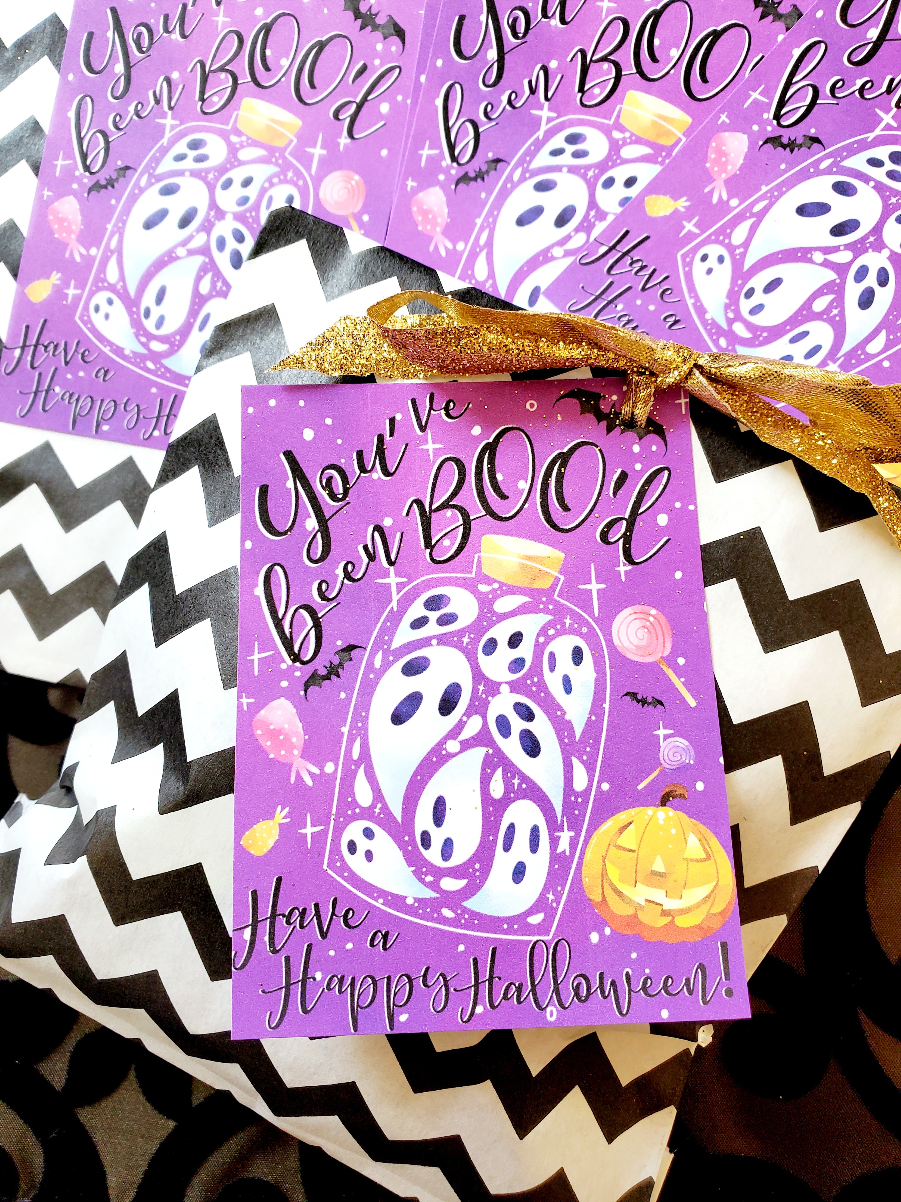 Printable BOO Gift Tags for Halloween - Digital Download
