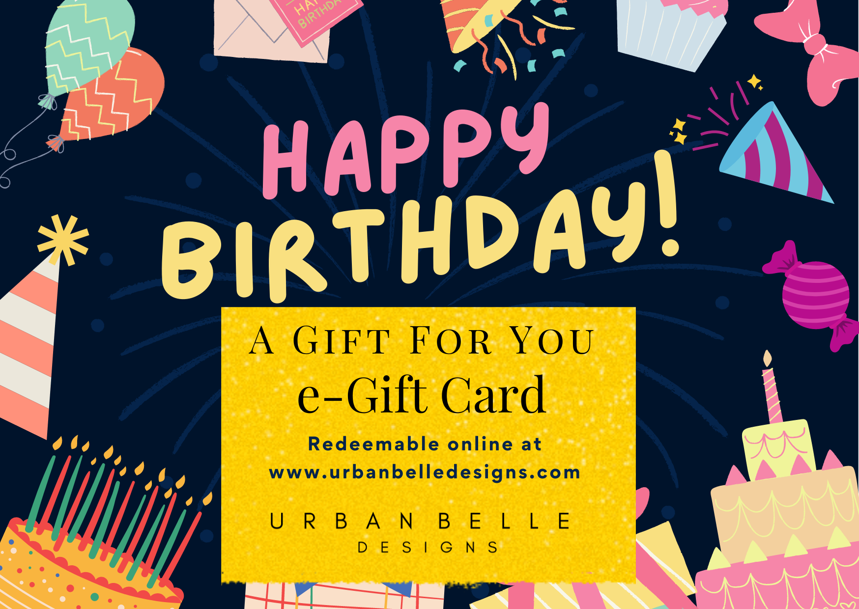 Urban Belle Designs Birthday E-Gift Card