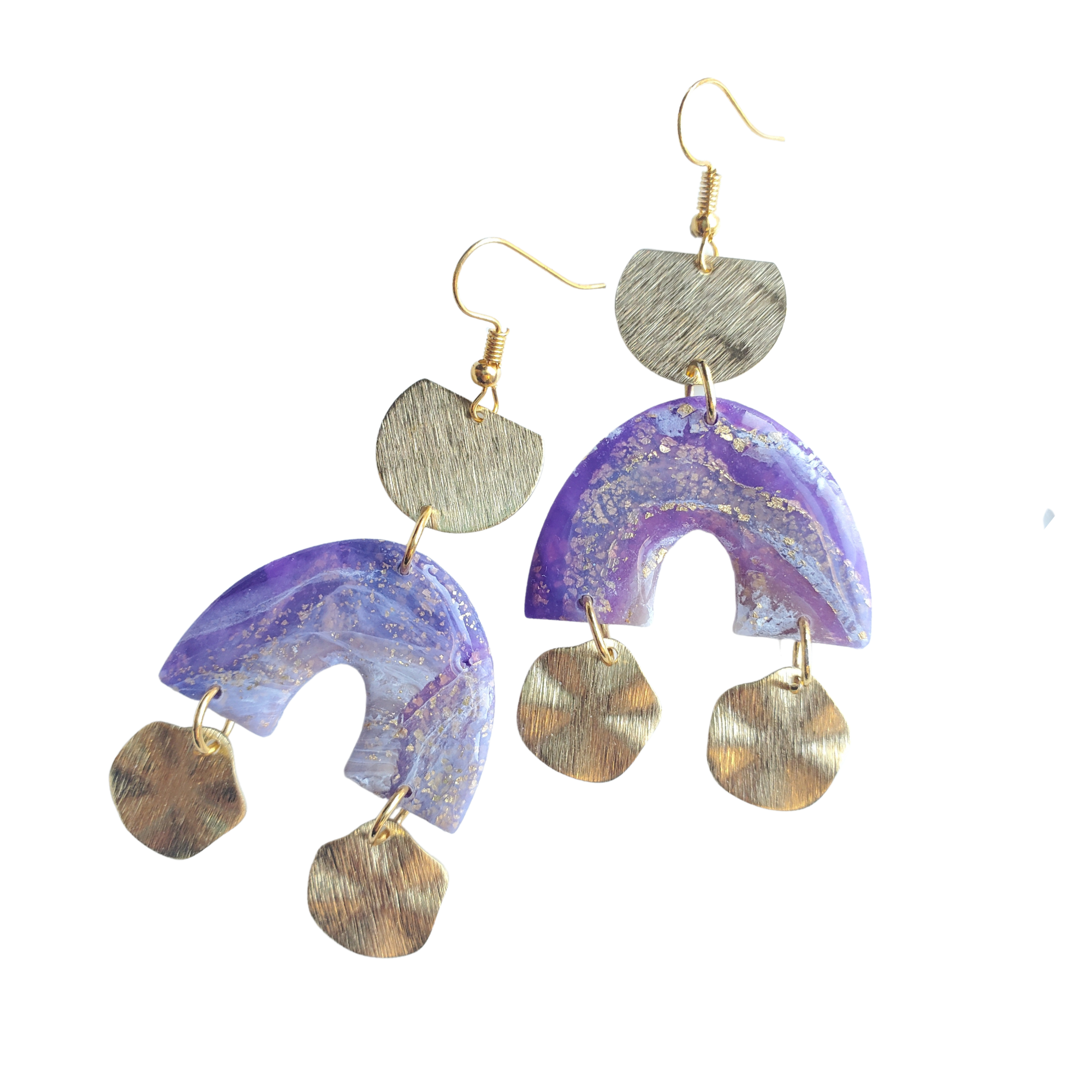 Agate Inspired Statement Earrings - Violet Arches (3 styles)