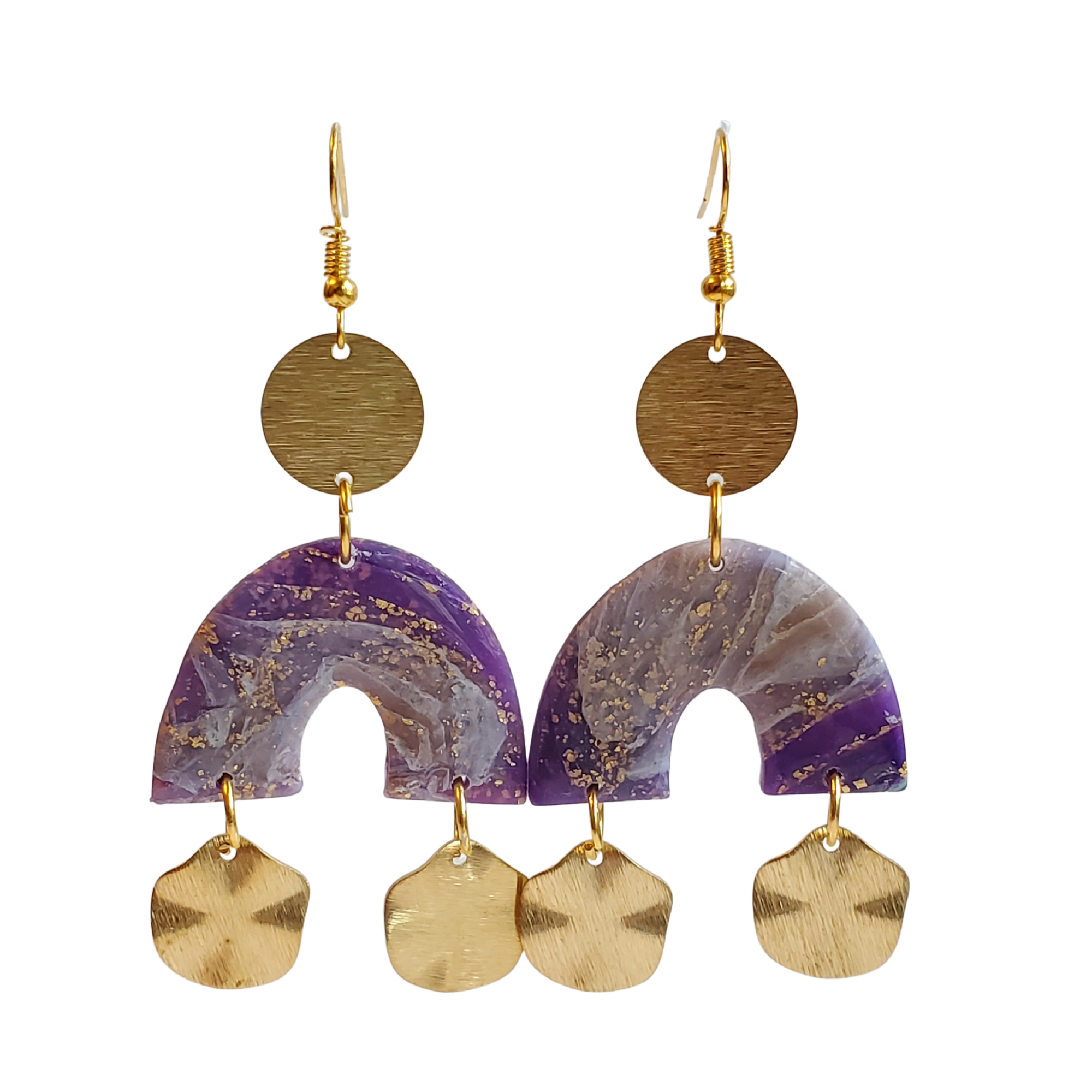 Agate Inspired Statement Earrings - Violet Arches (3 styles)